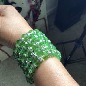 Stretch green bracelets